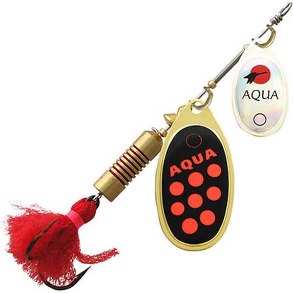 фото Блесна aqua double aglia 14,0g, № 2 + № 4, dua-02 (серебро, золото, черный, красный),2 шт