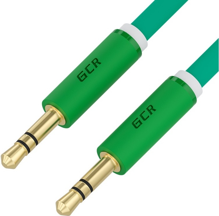 фото Кабель aux gcr gcr-52694 premium jack 3.5mm - jack 3.5mm 0.5m green