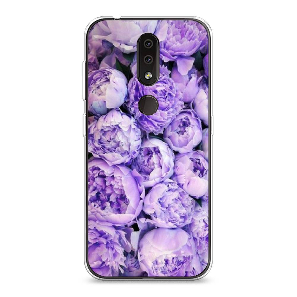 

Чехол Awog на Nokia 4.2 / Нокиа 4.2 "Пионы сиреневые", Фиолетовый;голубой, 122550-8