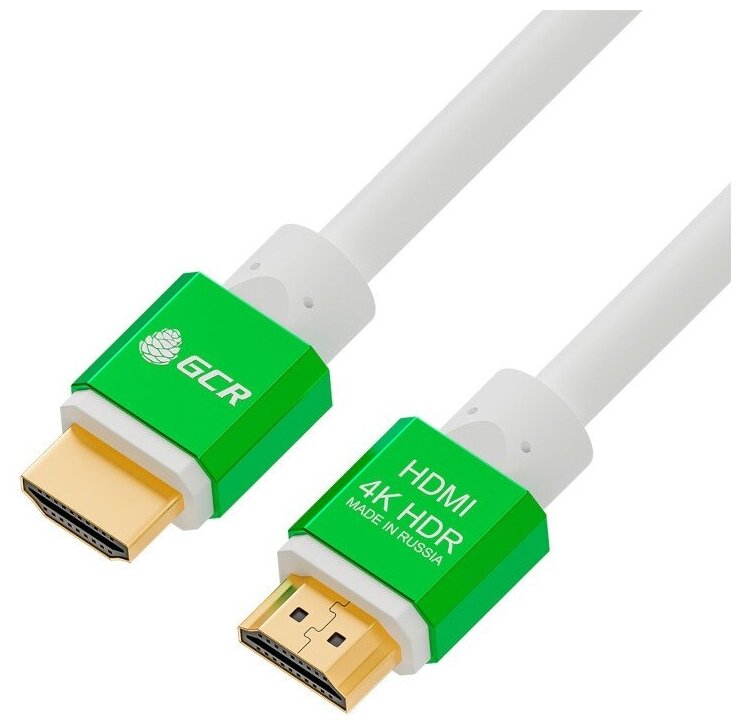 фото Кабель gcr gcr-51295 hdmi m/m v2.0 1m white/green