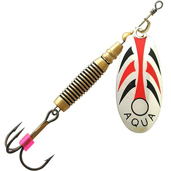 

Блесна AQUA VELTIC 9,0g, № 2, 09 (серебро, красный, черный), 5 шт., Серебристый;красный;черный, VELTIC вертушка