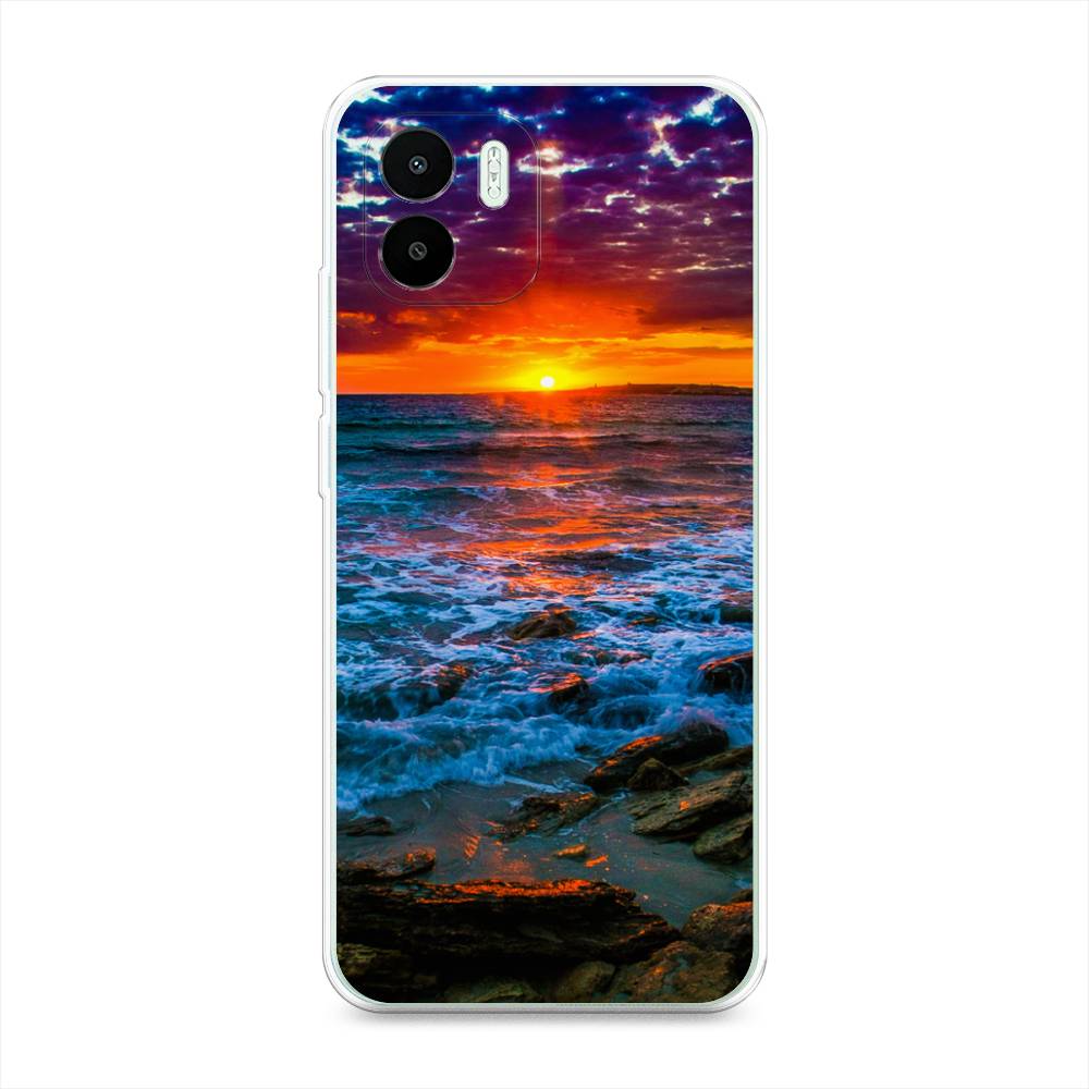 

Чехол на Xiaomi Redmi A1 "Закат 1", Оранжевый;синий, 316350-2
