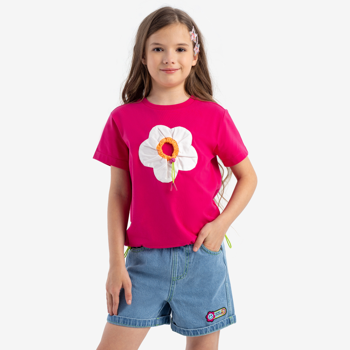 

Футболка Kapika LKGCT22, фуксия, 128, Розовый, LKGCT22