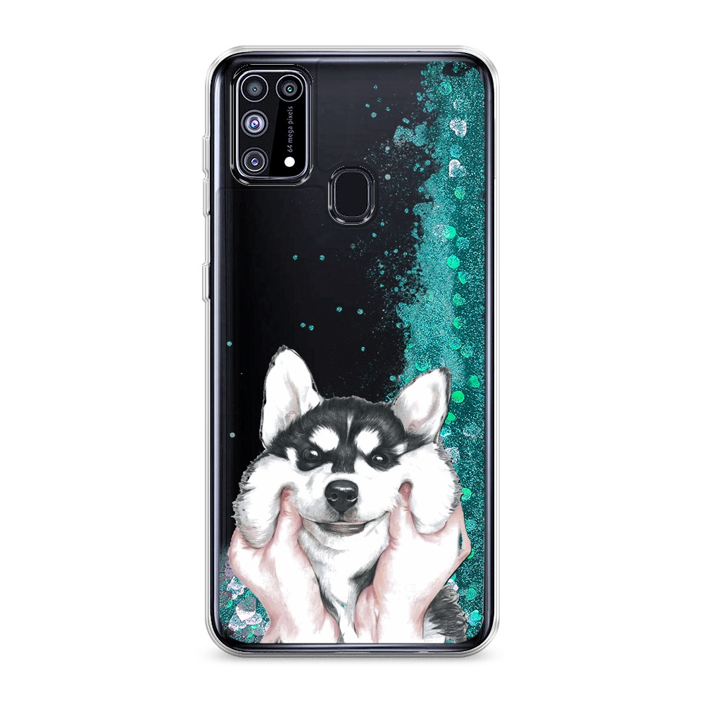 

Жидкий чехол с блестками "Щечки хаски" на Samsung Galaxy M31, 2100795-1