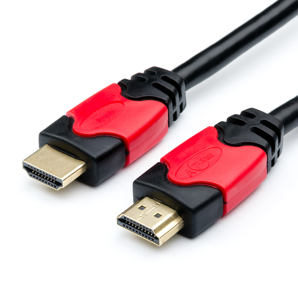 фото Кабель atcom ат14948 hdmi ver 1.4 for 3d 5m red/gold