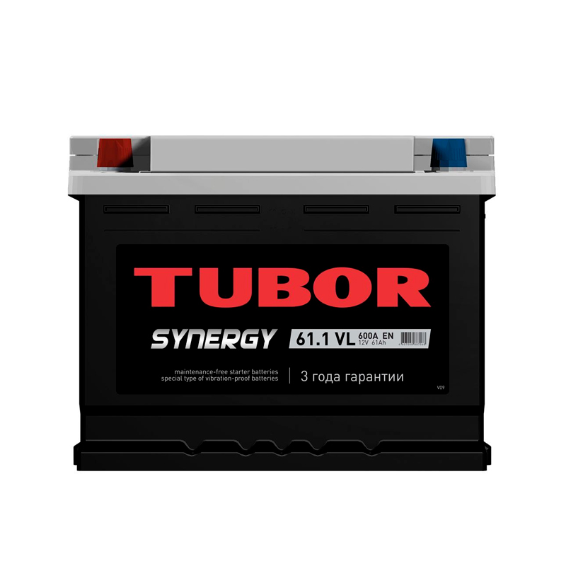 фото Аккумулятор легковой tubor synergy 61 а/ч 600а обратная полярность