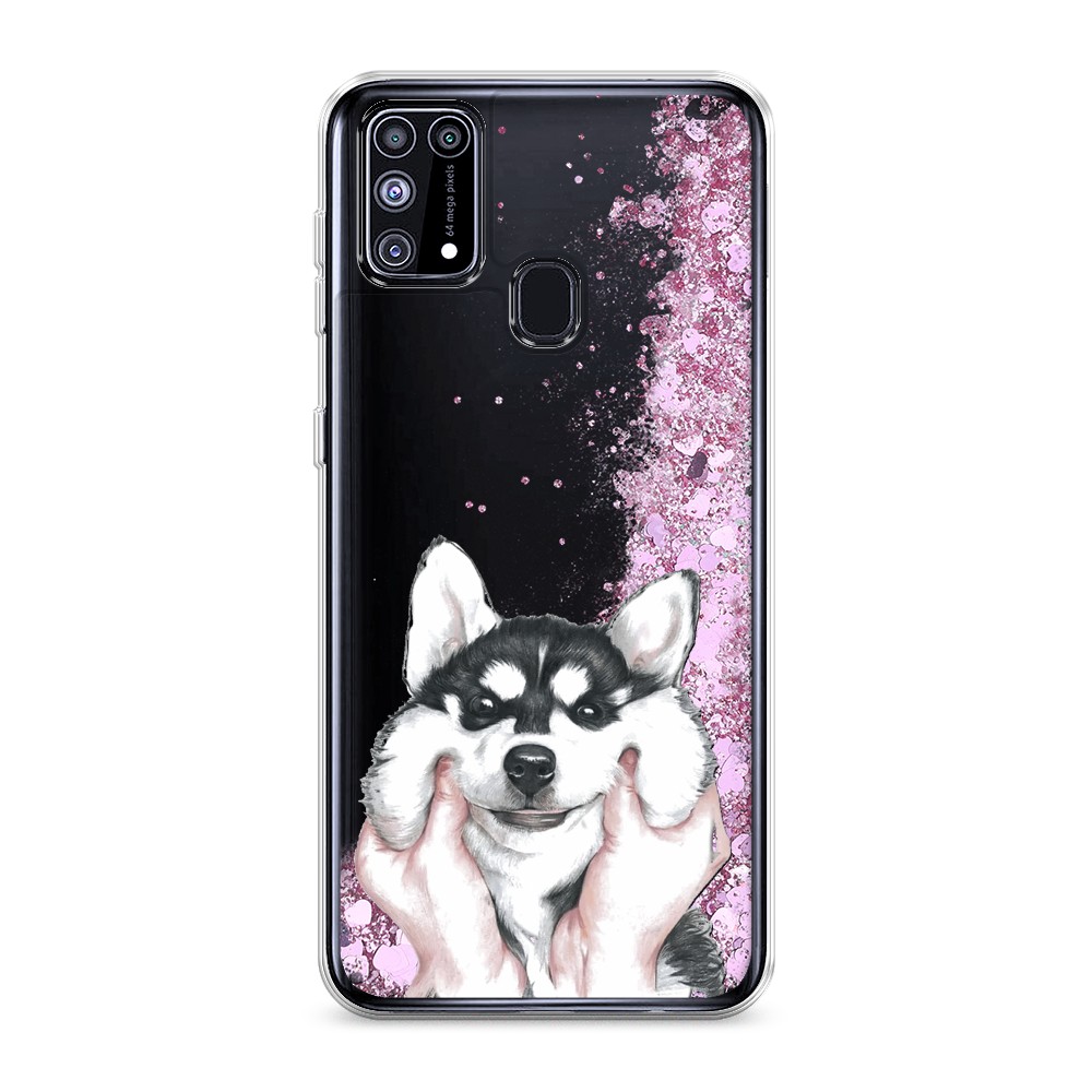 

Жидкий чехол с блестками "Щечки хаски" на Samsung Galaxy M31, 2100794-1