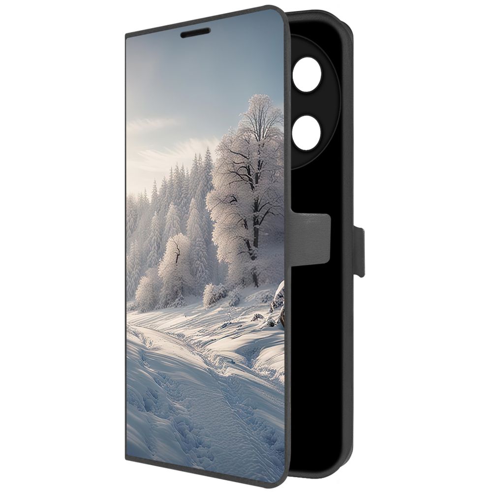 

Чехол-книжка Krutoff Eco Book для TECNO Camon 30 Pro 5G Снег (черный)