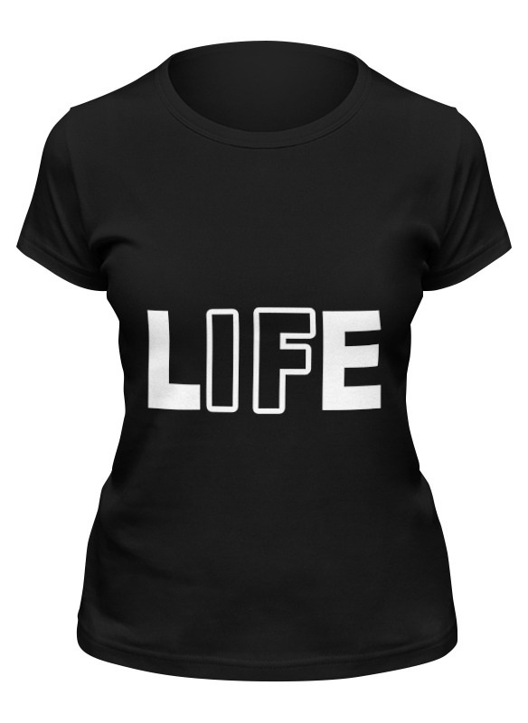 

Футболка женская Printio Life - жизнь черная L, Черный, Life - жизнь
