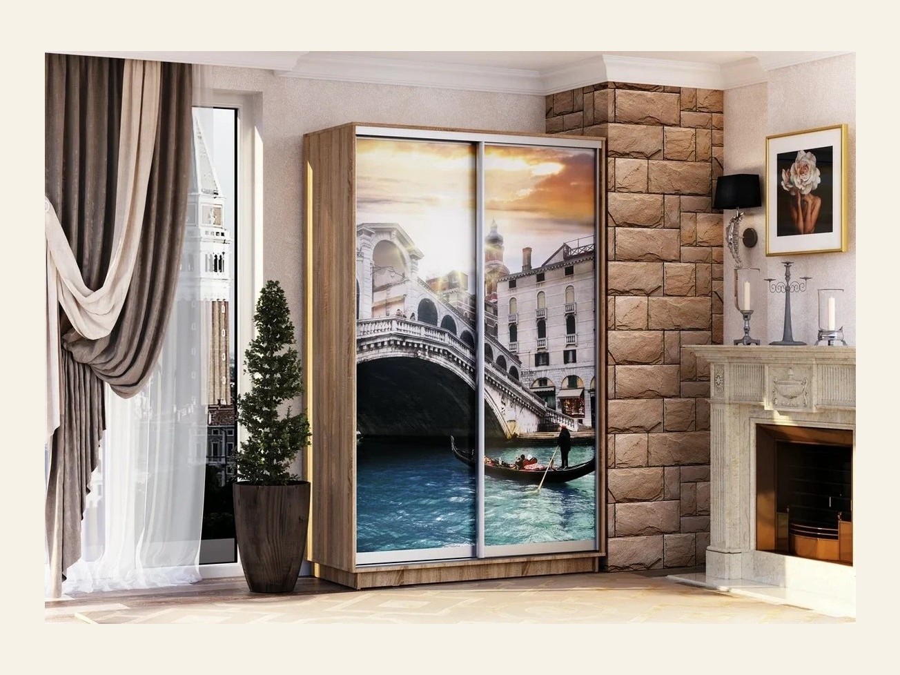 

Лео Шкаф-купе Принт 140 (Дуб Сонома)