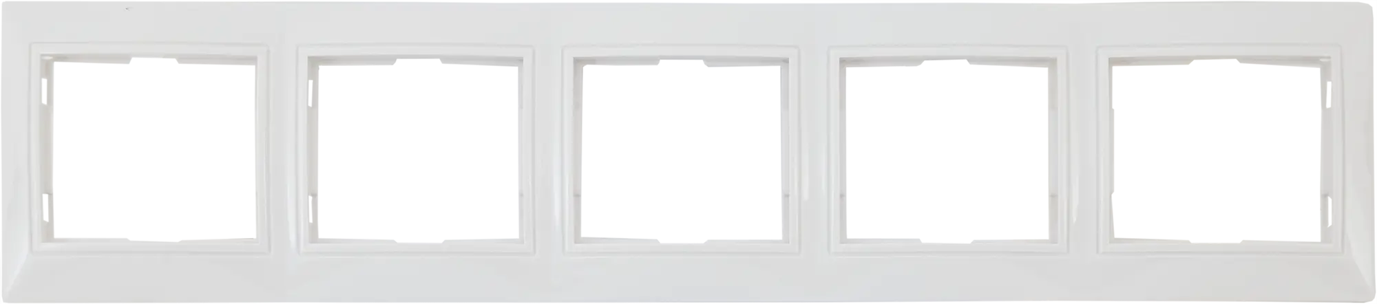 Рамка для розеток и выключателей горизонтальная Таймыр 5 постов, цвет белый трехместная горизонтальная рамка stekker