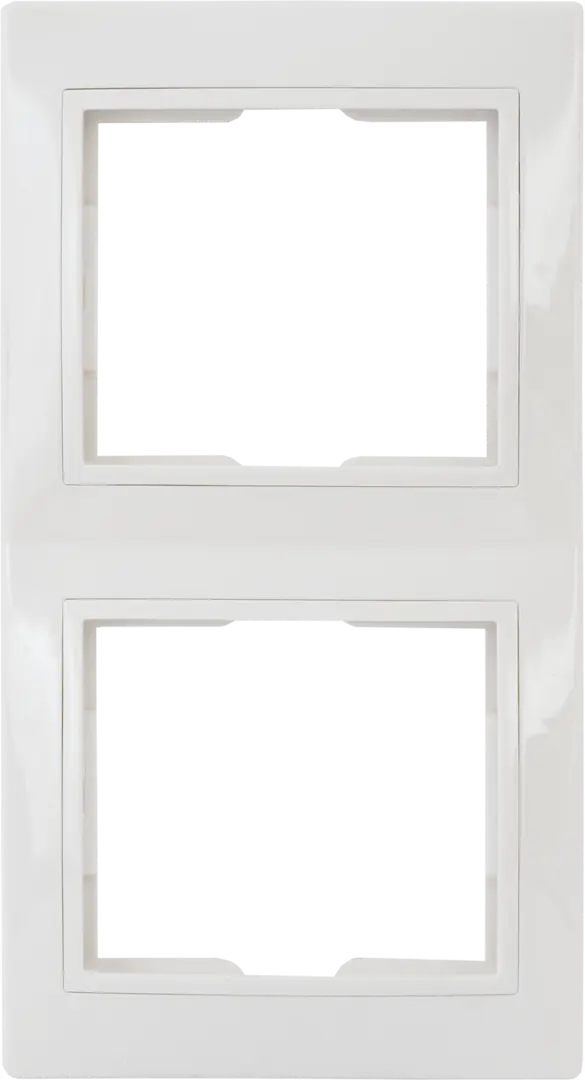 Рамка для розеток и выключателей вертикальная Таймыр 2 поста, цвет белый вертикальная четырехместная рамка volsten