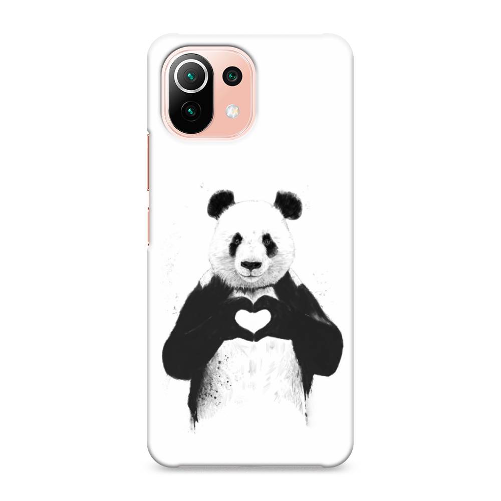 

Пластиковый чехол "Панда love" на Xiaomi Mi 11 Lite, 310220-7