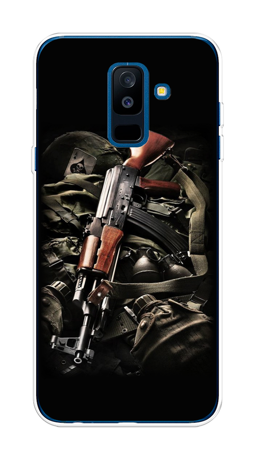 

Чехол Awog на Samsung Galaxy A6 + "Автомат", Черный;коричневый;серый, 26050-5