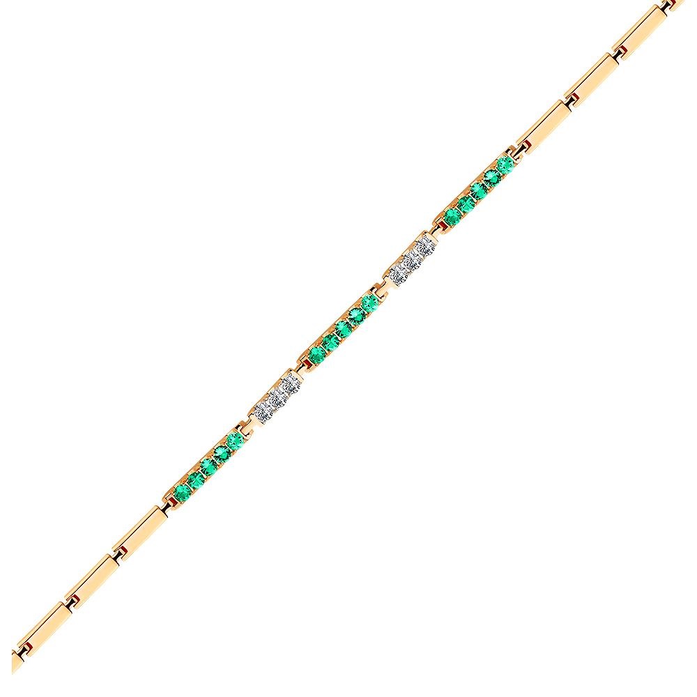 

Браслет из красного золота с бриллиантом/изумрудом р. 17 Master Brilliant 10-120396-00-01, 10-120396-00-01