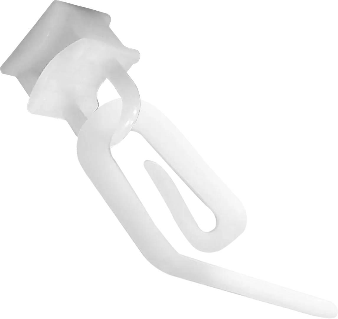 

Крючок шторный с бегунком пластик цвет белый, 50 шт.