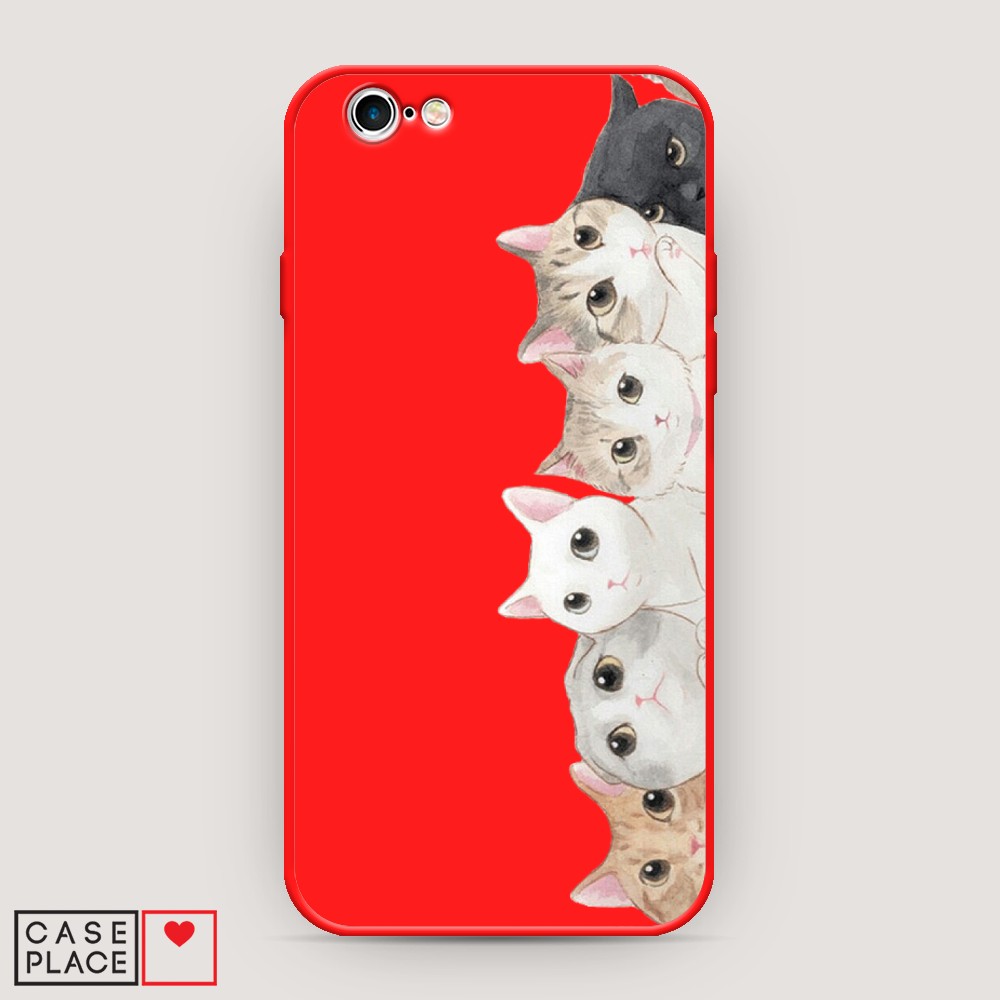 

Матовый силиконовый чехол "Котики" на Apple iPhone 6S, Котики