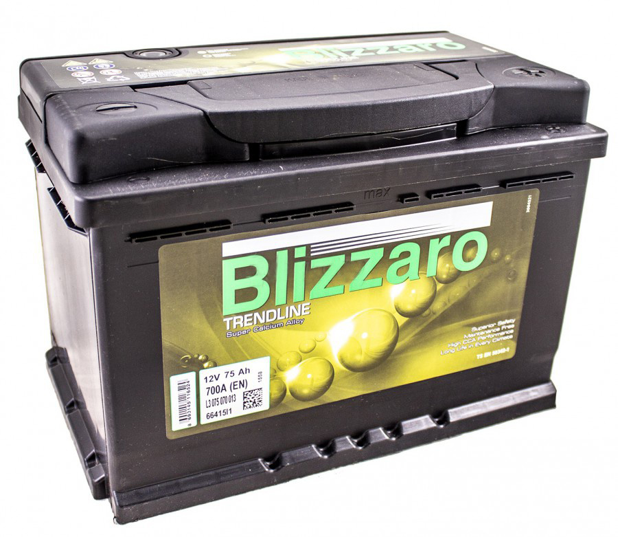 Аккумулятор BLIZZARO TRENDLINE 75R 700A 278x175x190