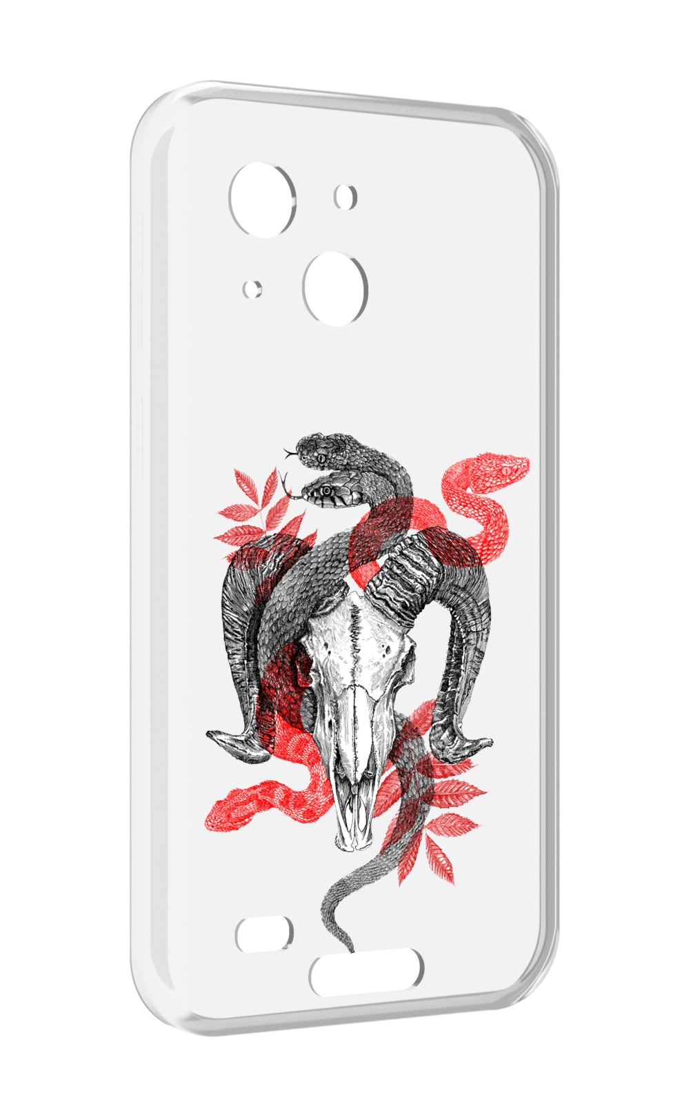 

Чехол MyPads змея в черепе рисунок для Oukitel WP20 / WP20 Pro, Прозрачный, Tocco
