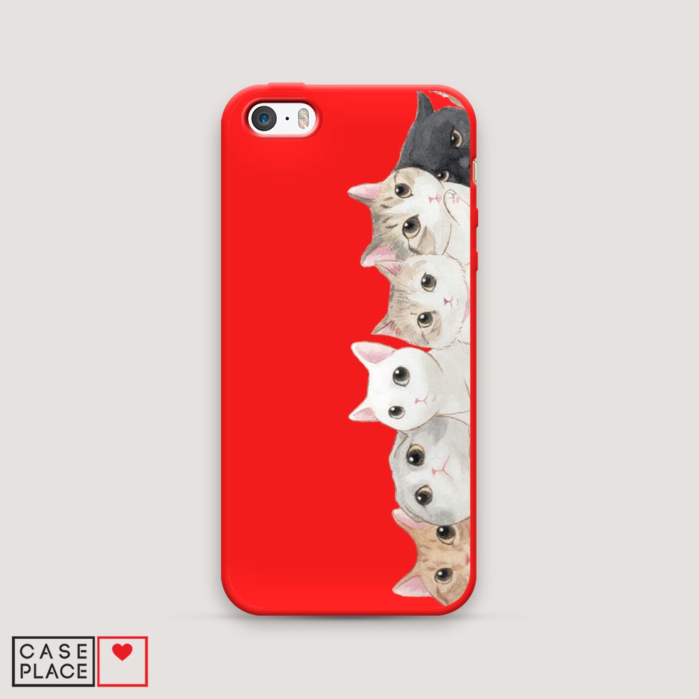 

Матовый силиконовый чехол "Котики" на Apple iPhone 5, Котики