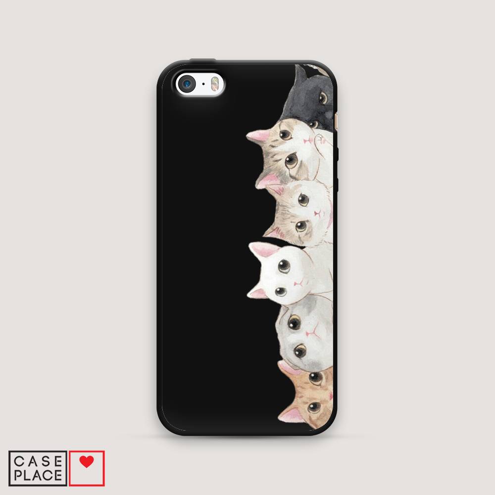 

Матовый силиконовый чехол "Котики" на Apple iPhone 5, Котики