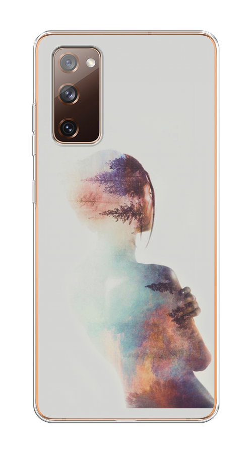 

Чехол на Samsung Galaxy S20 FE "Девушка-лес", Розовый;голубой;серый, 2101350-1