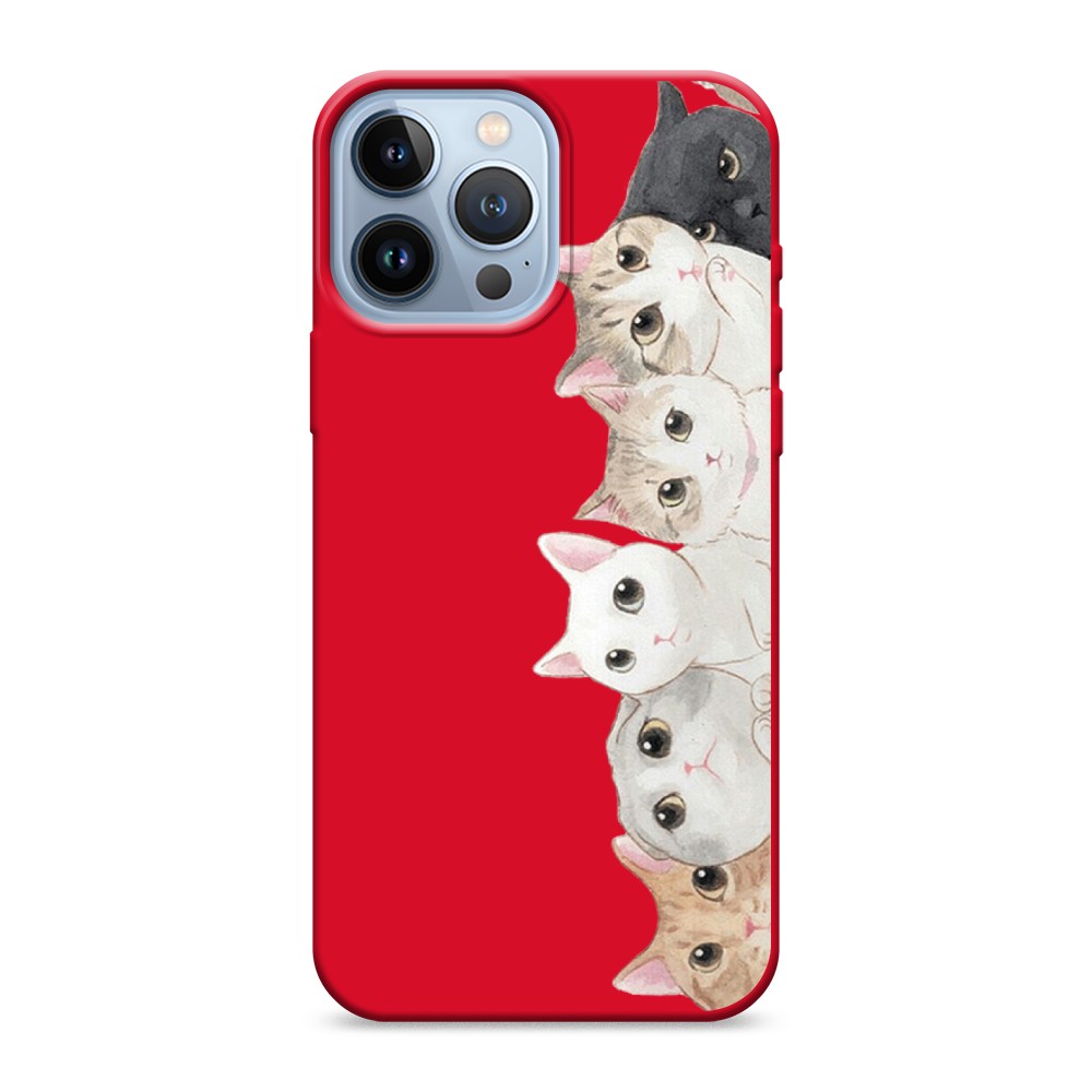 

Матовый силиконовый чехол "Котики" на Apple iPhone 13 Pro Max, Котики