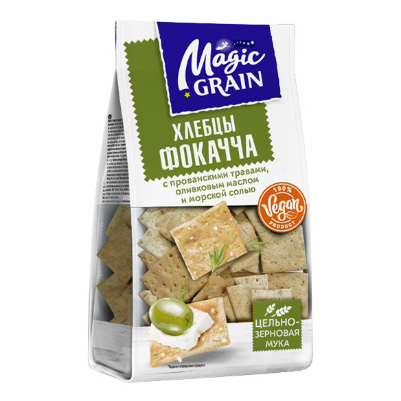Хлебцы Magic Grain цельнозерновые Фокачча с прованскими травами и оливковым маслом 130 г