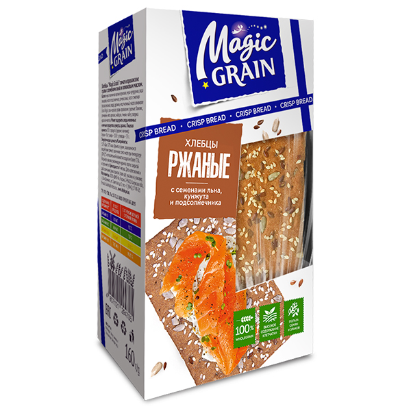 Хлебцы гречневые Magic Grain цельнозерновые лук-киноа-кунжут 160 г