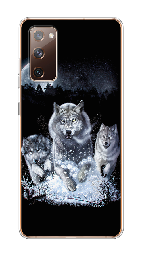 

Чехол на Samsung Galaxy S20 FE "Стая волков под луной", Черный;белый;серый, 2101350-1