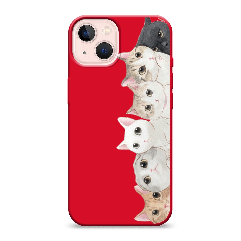

Матовый силиконовый чехол "Котики" на Apple iPhone 13, Котики