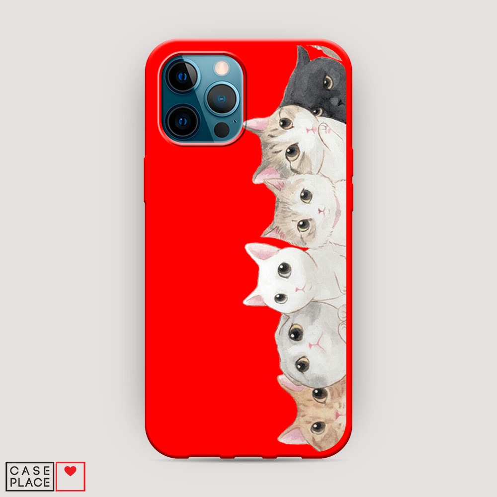 

Матовый силиконовый чехол "Котики" на Apple iPhone 12 Pro Max, Котики