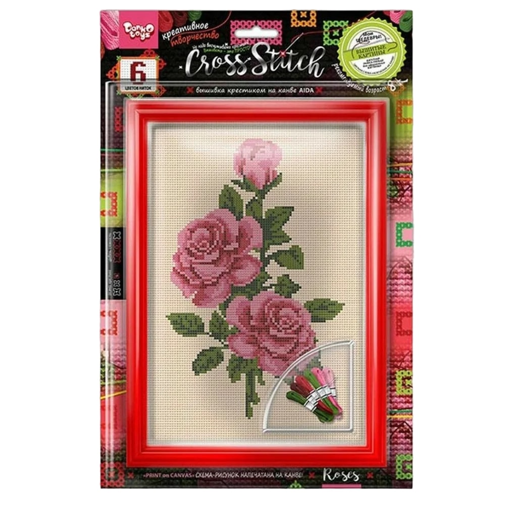 

Danko toys Набор для вышивания крестиком cross stitch розы Danko toys VKB-01-10