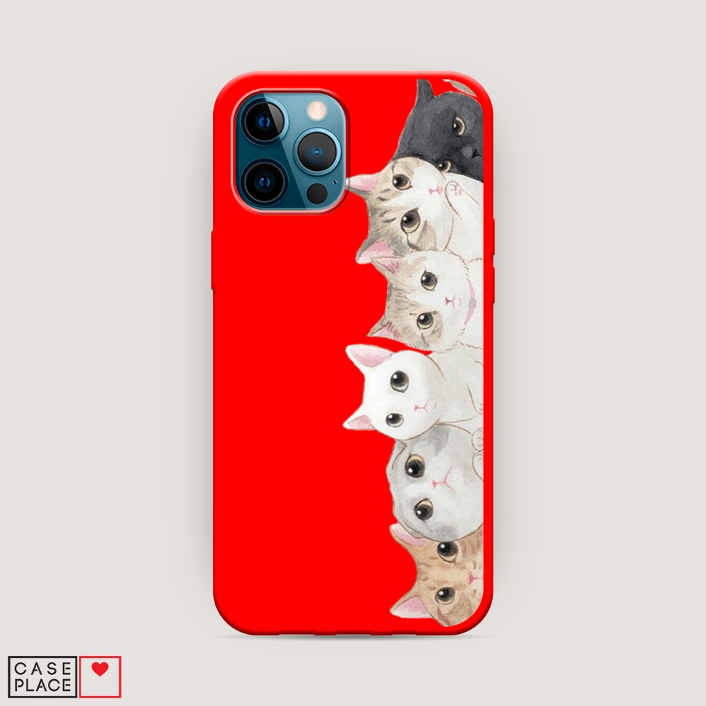 

Матовый силиконовый чехол "Котики" на Apple iPhone 12 Pro, Котики