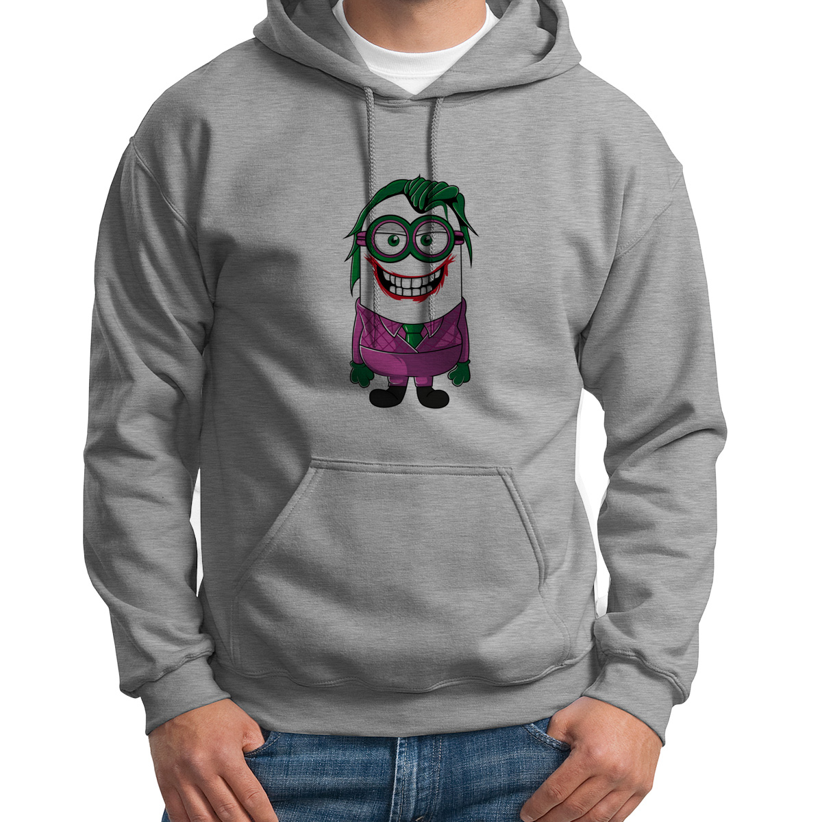 

Худи унисекс CoolPodarok Миньен Джокер белое 50 RU, CX50S015874