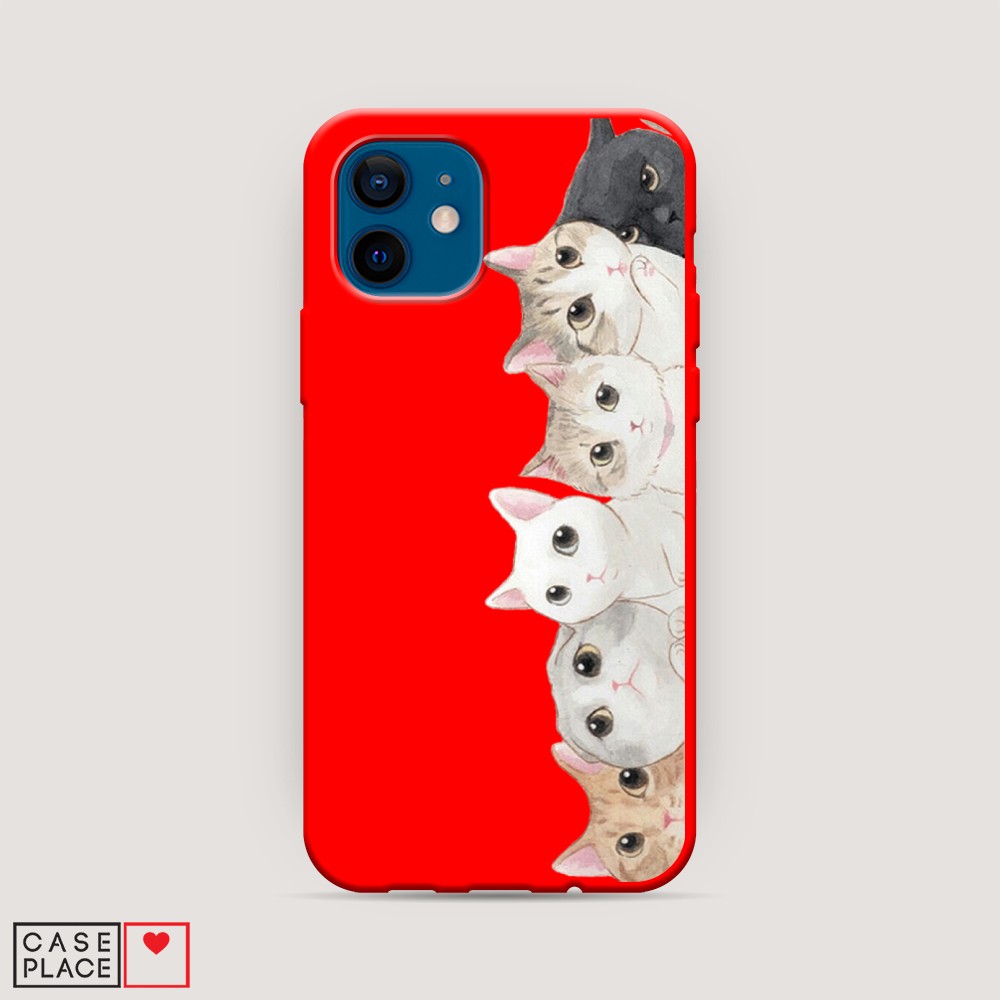 

Матовый силиконовый чехол "Котики" на Apple iPhone 12 mini, Котики