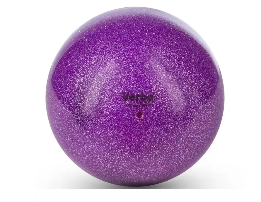 Мяч для художественной гимнастики Verba Sport с блестками фиолетовый 17 см