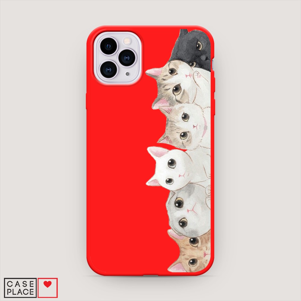 

Матовый силиконовый чехол "Котики" на Apple iPhone 11 Pro Max, Котики