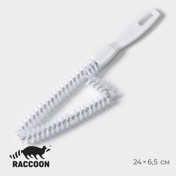 Щетка для чистки посуды и решеток-гриль Raccoon, треугольник, 24x6,5х1,5 см, цвет белый