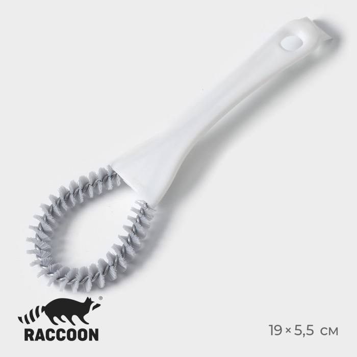 Щетка для чистки посуды и решеток-гриль Raccoon, круг, 19x5,5х2 см, цвет белый