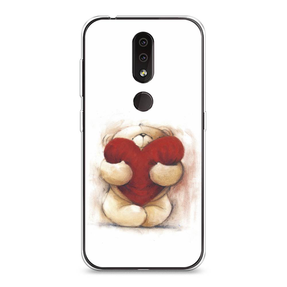 

Чехол Awog на Nokia 4.2 / Нокиа 4.2 "Мишка с сердцем 1", Белый;красный;бежевый, 122550-6