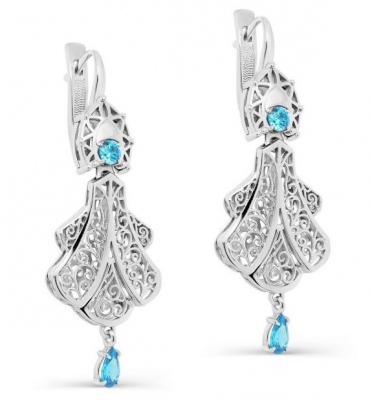 

Серьги из серебра с фианитом Kabarovsky 12-351-40100, 12-351-40100