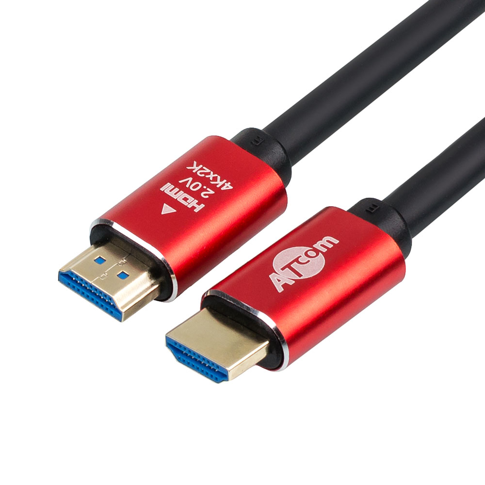 фото Кабель atcom at5941 hdmi - hdmi ver 2.0 2m red/gold