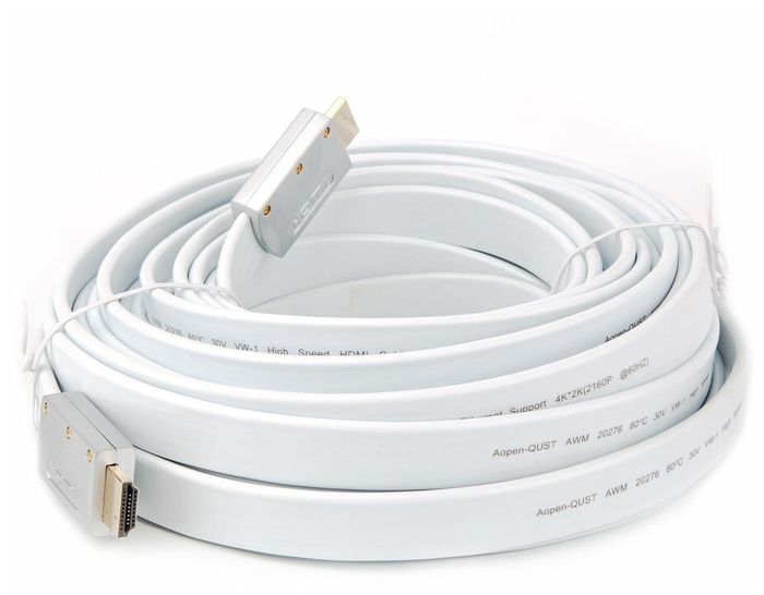 фото Кабель aopen acg568f-s-10m hdmi 19m v2.0 10m silver/white