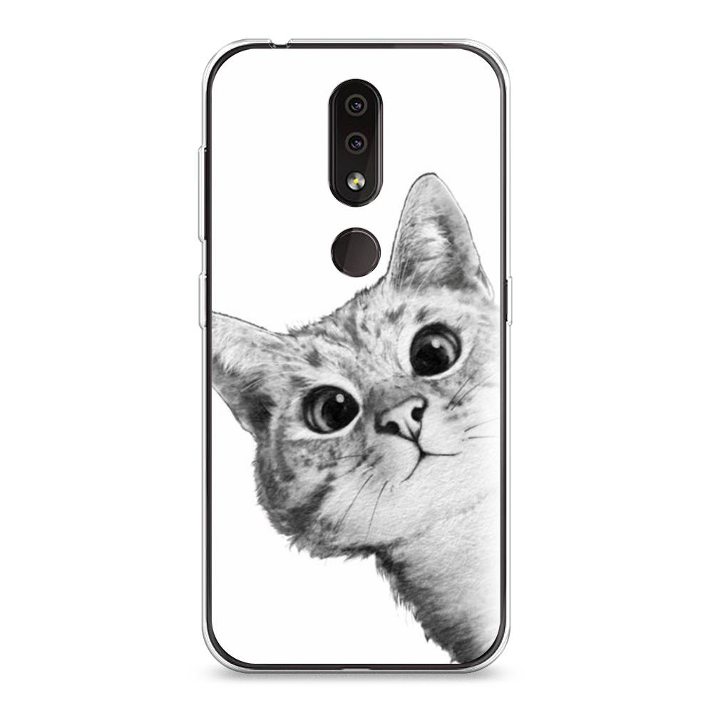 

Чехол Awog на Nokia 4.2 / Нокиа 4.2 "Кот рисунок черно-белый", Черный, 122550-1