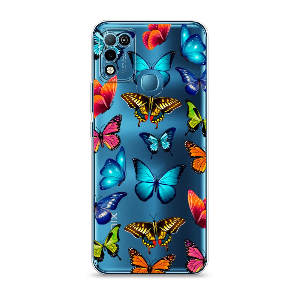 фото Чехол awog "разные бабочки" для infinix hot 10 play