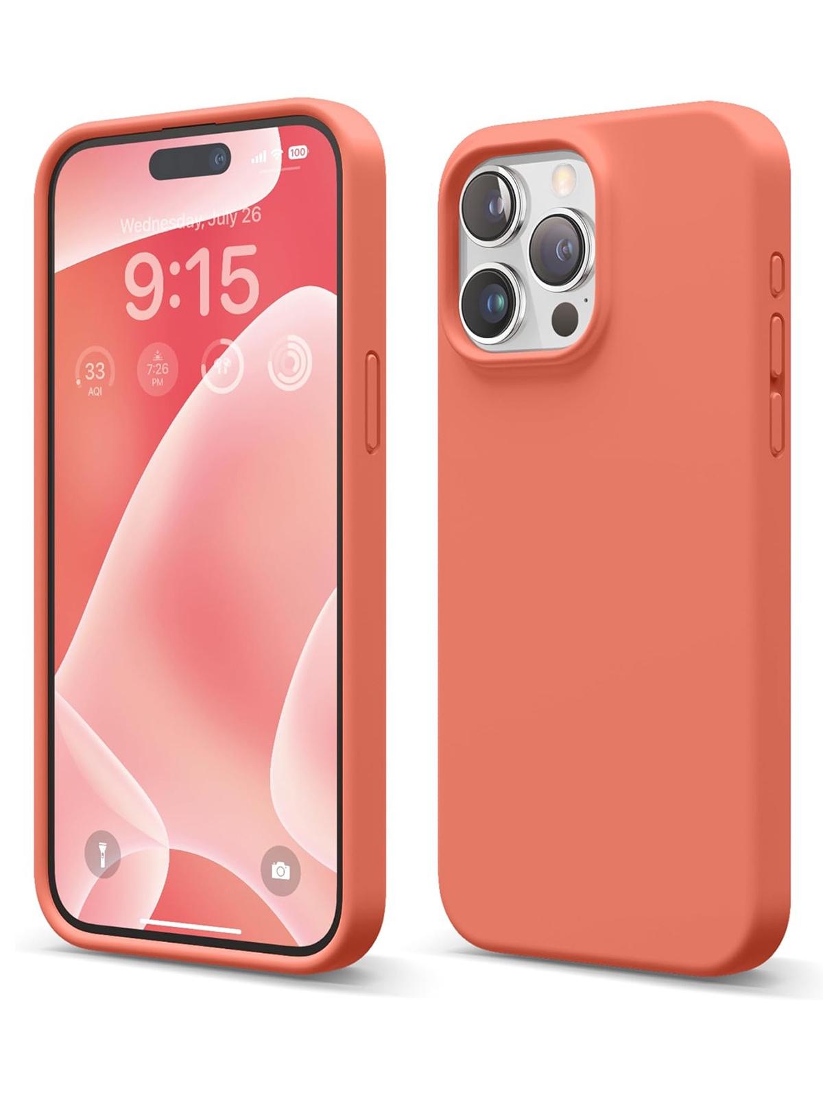 Чехол Elago для iPhone 15 Pro силиконовый с покрытием Soft-touch, розовый