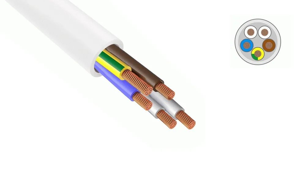 Электрический медный кабель Коаксиал ПВС 5х4 ГОСТ (смотка 30м)
