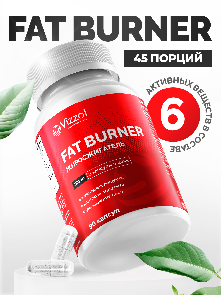 Жиросжигатель Vizzol Fat Burner 750 мг 90 капсул