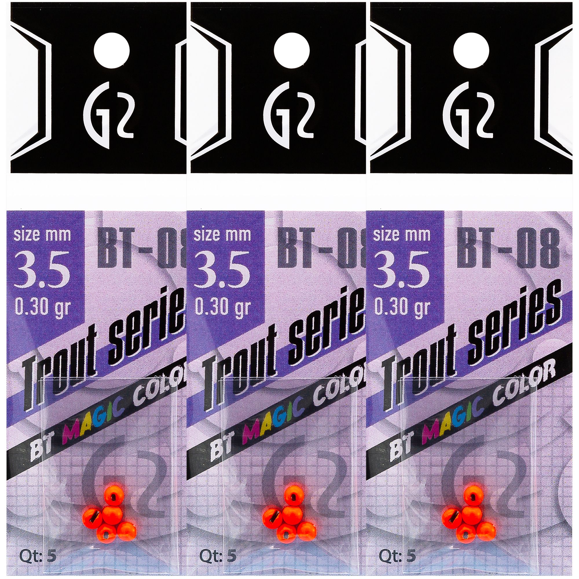 

Вольфрамовые грузила G2 Bt Magik Color 0.30 гр цвет Оранжевый, 15 шт, Bt Magic Color